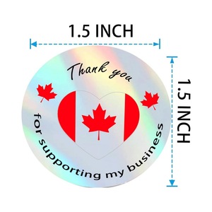 Made In Canada Holographic <b>Stickers</b> Clear BOPP Self Adhesive Circular <b>Logo</b> For Promotional Activities - Product Image 4