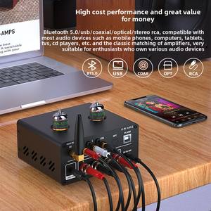 <span class=keywords><strong>Amplificateur</strong></span> de puissance à tube <span class=keywords><strong>intégré</strong></span> <span class=keywords><strong>avec</strong></span> USB Bt <span class=keywords><strong>DAC</strong></span>, pilote des enceintes passives pour la maison, mini audio stéréo Fever - Product Image 3