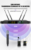 Microphone sans fil UHF GAW-ST450 Recordio 150 mètres avec fonction EQ FX Microphone de performance 2 canaux