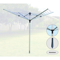 SANIPRO Grand Séchoir à Linge Rotatif Rétractable de 50m en Forme de Parapluie pour Jardin