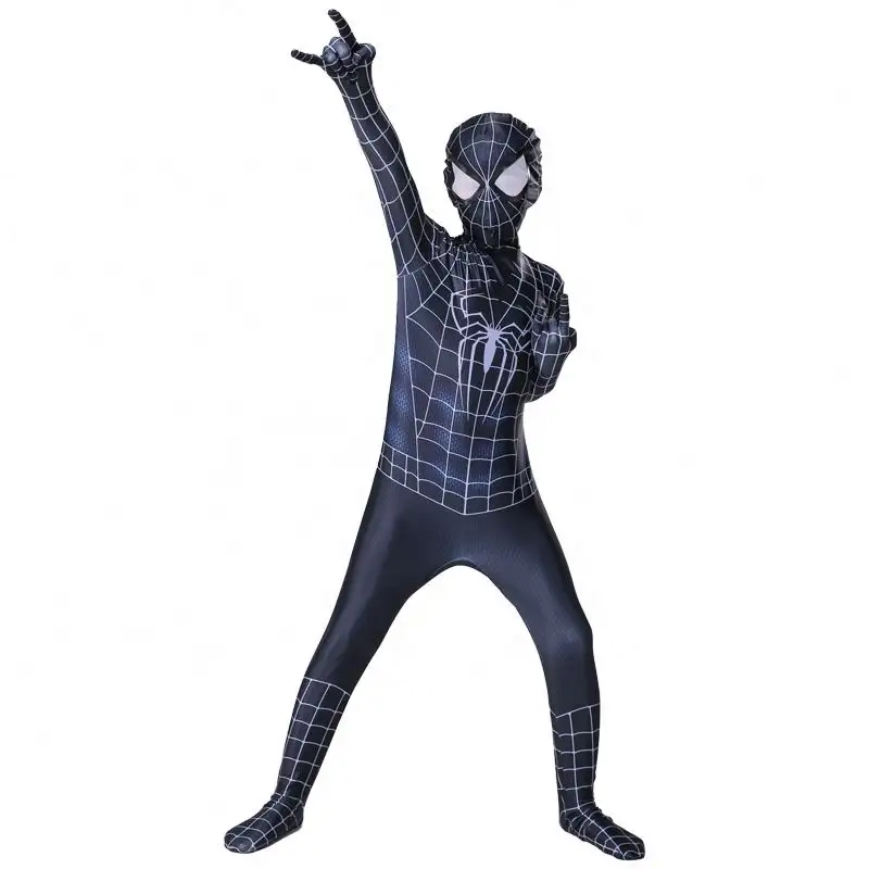 Zip Up Shadow Spider <span class=keywords><strong>Zentai</strong></span> Suit Halloween Cos Voor Kids & Volwassenen Game & Film Traje Spider Man Kostuum