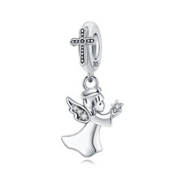 Offre Spéciale 925 argent Sterling cuivre placage Bible Notre Dame ange croix pendentif bracelet à bricoler soi-même collier accessoires femmes bijoux
