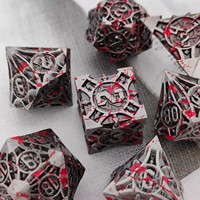 Dés à jouer en alliage de zinc COC RPG D&D Dungeons & Dragons polyédriques à angle droit Cthulhu D20/D6, ensemble de 7 dés moulés
