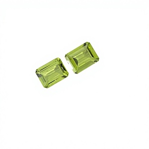 Pierre précieuse naturelle vert émeraude brillant, taille émeraude 5x7mm, pour la fabrication de bijoux - Product Image 4
