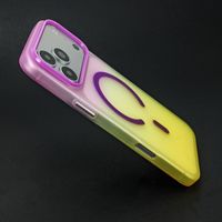 Étui de téléphone à chargement sans fil en PC antichoc magnétique, couleur dégradée, style urbain, pour 18 17 16 15 Pro Max