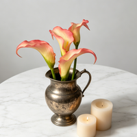 Fleurs artificielles en colle souple faciles à nettoyer, aspect réaliste, petites fleurs de calla hollandaise artificielles pour mariage, maison, véranda