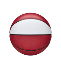 Ballon de basketball personnalisé avec logo, panneau blanc vierge, en cuir PU rouge, durable, pour l'entraînement, avec texture antidérapante, pour équipe et école