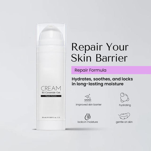 B5 Ceramide Oat Repair Cream Hydrating Soothing Moisturizer for Skin Barrier Care Plant Extract