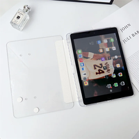 Étui pour iPad Air 3 4 5 6 7 8 9 10ème génération Pro 11 12.9 13 pouces 2024 M4 2025, coque transparente rigide pour tablette avec support rotatif