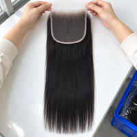 Penjualan Terlaris Tresli Hair Closure Yaki Straight Human Virgin Hair Lace Closure 4x4 5x5 6x6 7x7 HD Transparent Lace Closure Frontal
