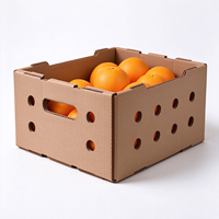Boîte de rangement en carton ondulé pour fruits et légumes, boîte d'emballage ventilée personnalisée pour le transport d'oranges et de pommes