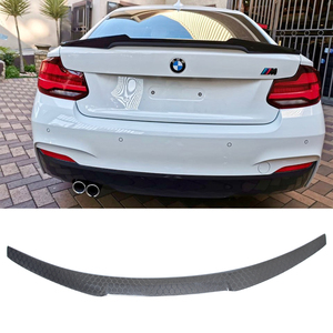 For 2 Series F22 Coupe/F23 Convertible/M2 F87 M4 Style Honeycomb Carbon Fiber Rear Spoiler Trunk Wing 2014-2020 - Product Image 1