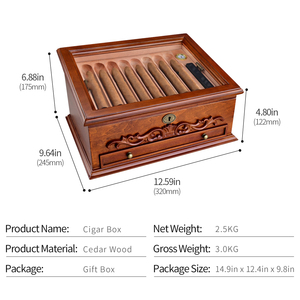 Buena calidad gran capacidad <span class=keywords><strong>cedro</strong></span> madera hidratante lujo cigarro Humidor caja gabinetes para tienda <span class=keywords><strong>de</strong></span> humo - Product Image 6