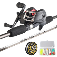 Kit Canne et Moulinet de Pêche à Lancer en Fibre de Verre 2 Sections 1,8 m 114 g – Ensemble Complet