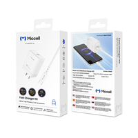 Kit de chargeur rapide universel Miccell 22,5 W avec QC 3.0 & Mi Turbo et coque en PC ignifuge pour une recharge en voyage sécurisée