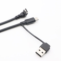 Câble de charge multi-connecteurs 3 en 1 avec prises USB Type-C et USB-A mâles, câble portable noir pour appareils mobiles
