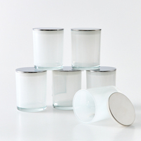 Bocaux à bougies en verre blanc translucide de 315 ml/10,5 oz (6 pièces/carton) - Couvercle hermétique en métal, expédition en 3 jours et emballage en carton ondulé EPE