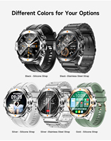 Montre connectée pour homme D01, écran tactile rond de 1,46 pouce, étanche IP68, boîtier en métal avec boussole et fonction de réponse aux appels pour Android