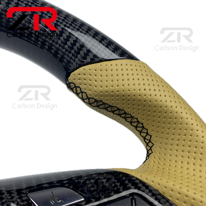 Volant sport en cuir véritable personnalisé en fibre de carbone pour Mercedes Benz <span class=keywords><strong>AMG</strong></span> W204 W205 W212 W213 W217 W218 - Product Image 5