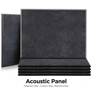 Panneau acoustique en fibre de polyester noir, à fixer au mur, absorbeur de son, taille personnalisée pour studio - Product Image 1