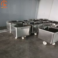 Chariot de transport de viande en acier inoxydable 304, cadre soudé robuste, chariot de transport alimentaire pour abattoir de bétail et boucherie