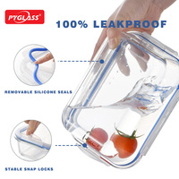 Pyglass Moderne Mikrowellen-Glas-Bento-Box Hitzebeständiger Lebensmittel-Aufbewahrungsbehälter mit Unterteiltem Design für Küchenaufbewahrung