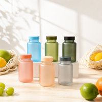 Flacons de luxe pour vitamines 120 ml en PET dépoli coloré, contenants vides pour pilules et gélules avec bouchon à vis, emballage pour bonbons
