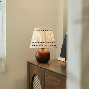 Table Lamp With Ceramic Base E27 Led Light Source Switch Control For Bedroom Study Desk <b>Nightlight</b> Warm Lighting - Product Image 4