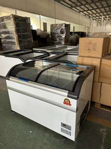 Congélateur commercial en îlot à porte vitrée en alliage d'aluminium, intégré, pour supermarché, vente chaude en usine - Product Image 6