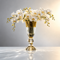 Vase en cristal pour table à manger, en verre transparent, K9, carré à facettes, style Art Déco, fait main, pour entrée, chambre, bureau, mariage, banquet