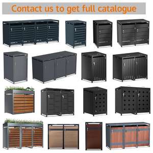 Boîtier de <span class=keywords><strong>poubelle</strong></span> à roulettes durable Ensemble de 3 poubelles extérieures <span class=keywords><strong>pour</strong></span> garage, <span class=keywords><strong>abri</strong></span> <span class=keywords><strong>pour</strong></span> villa, jardin et arrière-cour - Product Image 5