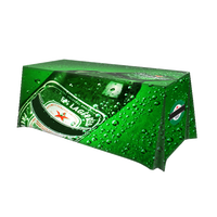 Couverture de table extensible à impression personnalisée Nappes de table ajustées avec logo pour salon professionnel Couverture de table
