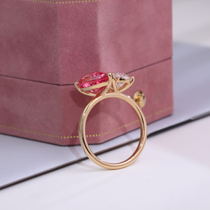 Anello di fidanzamento con diamante coltivato a forma di uovo da donna gioielli commemorativi per anniversario di matrimonio 10K/14K/18K/TP950 - Product Image 3