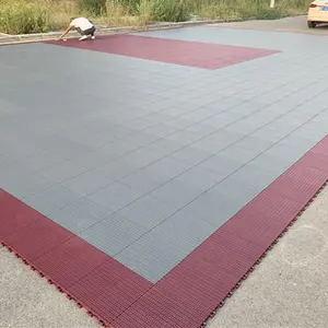 Interlocking Basketball Court Flooring FIBA Approved Removable PP Interlocking Grid Outdoor Sports Flooring For 3X3 Basketball Court