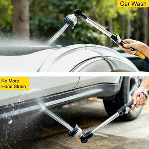 Varita de manguera de jardín de metal Varita de riego resistente de 16 pulgadas con 9 patrones de pulverización Boquilla de manguera de jardín larga giratoria - Product Image 6