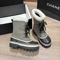 Bottes d'hiver imperméables pour femmes, doublées de fausse fourrure, antidérapantes, chaudes et confortables, mi-mollet, pour l'extérieur, par temps froid