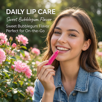 Ensemble de baumes à lèvres à la saveur de fruits avec logo personnalisé, infusé de sucre, rose, 10g*2, crème hydratante pour les lèvres, effet repulpant