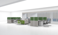 Bureaux modulaires 2, 4, 6 places, postes de travail modernes en forme de L, cabines de bureau, mobilier de bureau
