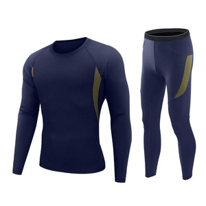 Abbigliamento Fitness per sport all'aria aperta, biancheria intima termica, camicia e <span class=keywords><strong>pantaloni</strong></span> a maniche lunghe in <span class=keywords><strong>velluto</strong></span> Plus da <span class=keywords><strong>uomo</strong></span> ad asciugatura rapida - Product Image 1