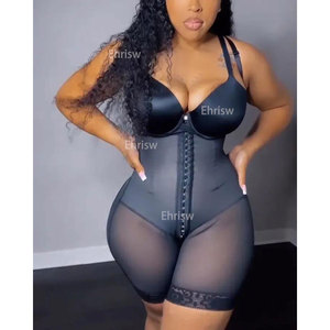 Fajas curvas moldeadoras de cuerpo de acero interno para mujer, Fajas colombianas con control de barriga para mujer, mono con busto <span class=keywords><strong>abierto</strong></span> y cremallera - Product Image 1