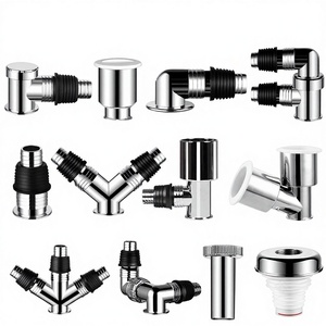 Connecteur de tuyau d'égout à trois voies électroplaqué en forme de T/en forme de L, désodorisant, pour machine à laver, drain de sol, dérivation d'eau - Product Image 4