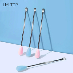 Limpiador de oídos de acero inoxidable LMLTOP B0763, forma de cuchara delgada, seguro para la limpieza de oídos. - Product Image 2
