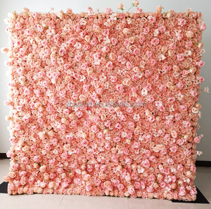 C08 rose rose soie tissu floral mariage artificiel 3D mur fleur retrousser panneaux de fond mur de fleurs pour événement de fête de mariage - Product Image 5