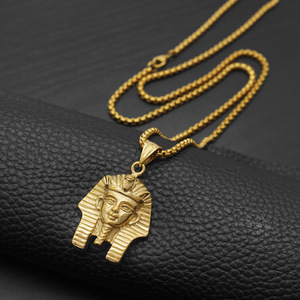 Kalung liontin firaun Mesir antik untuk pria, perhiasan rantai Sweater gaya modis perhiasan Keagamaan - Product Image 4