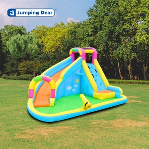 Parc aquatique gonflable avec toboggans, piscine gonflable, trampoline château, aire de jeux pour enfants, toboggans gonflables élastiques - Product Image 4