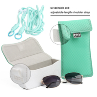 Étui à lunettes semi-rigide en maille et éponge avec logo, durable et doux, sac à lunettes de soleil portable et moelleux