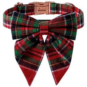Tanpopo algodón verde rojo Navidad Plaid cola de golondrina mariposa <span class=keywords><strong>Collar</strong></span> ajustable hebilla de Metal perro mascotas <span class=keywords><strong>Collar</strong></span> personalizado Cosplay - Product Image 2