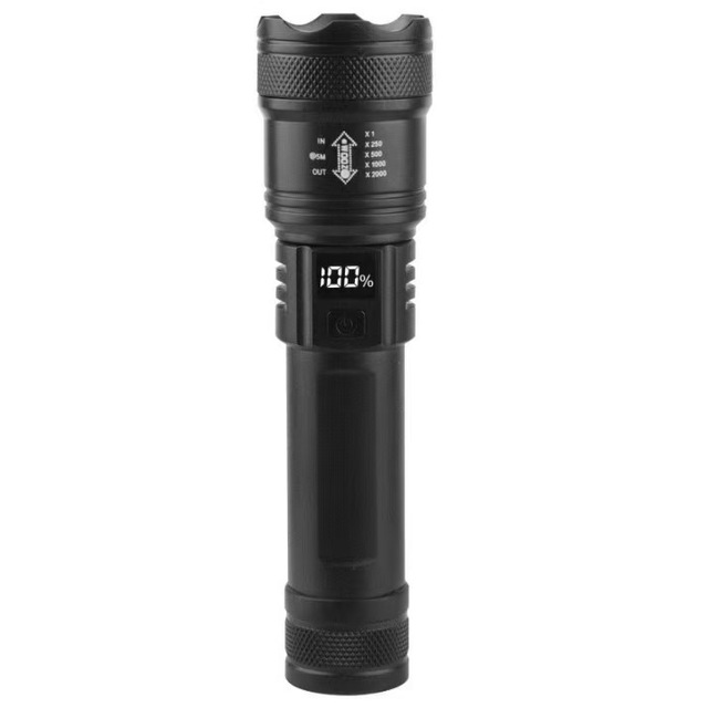 Industrial Waterproof IP65 USB Rechargeable 10000Lumen Super Bright LED Tactical Flashlight with ABS Body