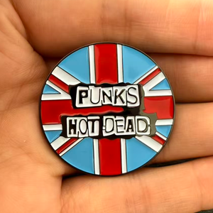 Al por mayor: Colección de pines metálicos de música, inspirados en el punk rock, con la frase 'PUNKS HOT <span class=keywords><strong>DEAD</strong></span>', como recuerdos para fans de la música. - Product Image 4