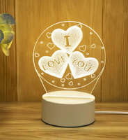 Veilleuse LED Moderne Personnalisée Anime Noël 3D RGB Contrôle par Interrupteur Alimentée par USB/Type-C Dimmable pour Chambre d'Enfant Décoration de la Maison